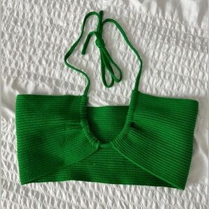 GREEN KNIT TOP